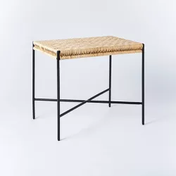 Woven Ottoman with Black Metal Legs Natural - Threshold™ designed with Studio McGee