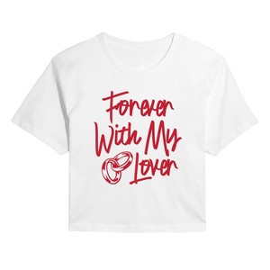 Women's - Instant Message - Forever With My Lover Cropped Graphic T-Shirt - 1 of 4