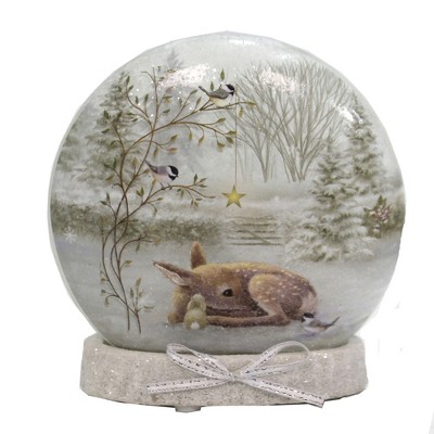 Stony Creek 5.25" Winter Orb W/Base Lit Deer Deer Snowman Bird Bunny  -  Decorative Vases