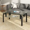 VYNXARIA Rectangle Black Glass Coffee Table, Clear Coffee Table£¬Modern Side Center Tables for Living Room£¬ Living Room Furniture - 2 of 4
