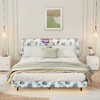CAVINAS King Size Floating Bed Frame with LED Light and Charging Station, Upholstered Platform Bed Frame with Headboard & Hidden Storage Space - 2 of 4