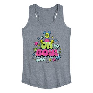 Women's - Disney - Mickey Oh Boy Graphic Racerback Tank - 1 of 4
