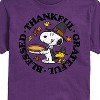 Men's - Peanuts - Thankful Grateful Blessed Short Sleeve Graphic T-Shirt - 2 of 4