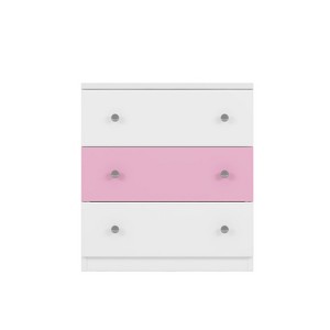 NicBex 15.7 inch Nightstand with 3 Drawers,Modern Side Table with Metal Handle and Colorblock Design,Bedside Table for Bedroom,Living Room,Pink/Brown - 1 of 4