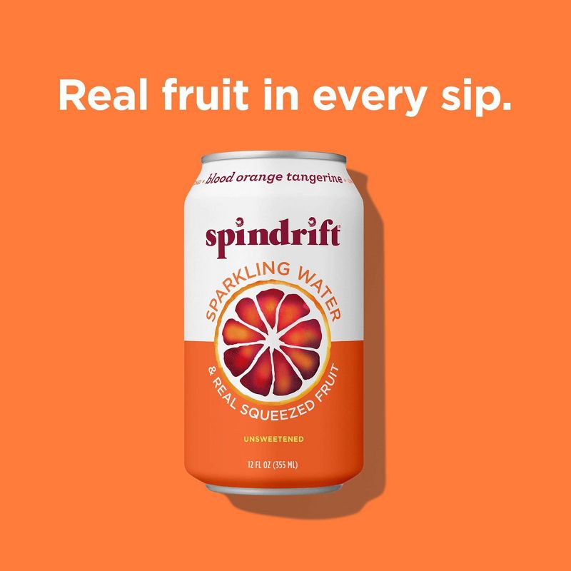 Spindrift Blood Orange Tangerine Sparkling Water - 8pk/12 fl oz Cans, 3 of 7