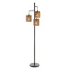 JONATHAN Y Isla 70.75" 3-Light Mid-Century Bohemian Floor Lamp: Rattan Shades, UL Listed, Push Button Switch - 2 of 4