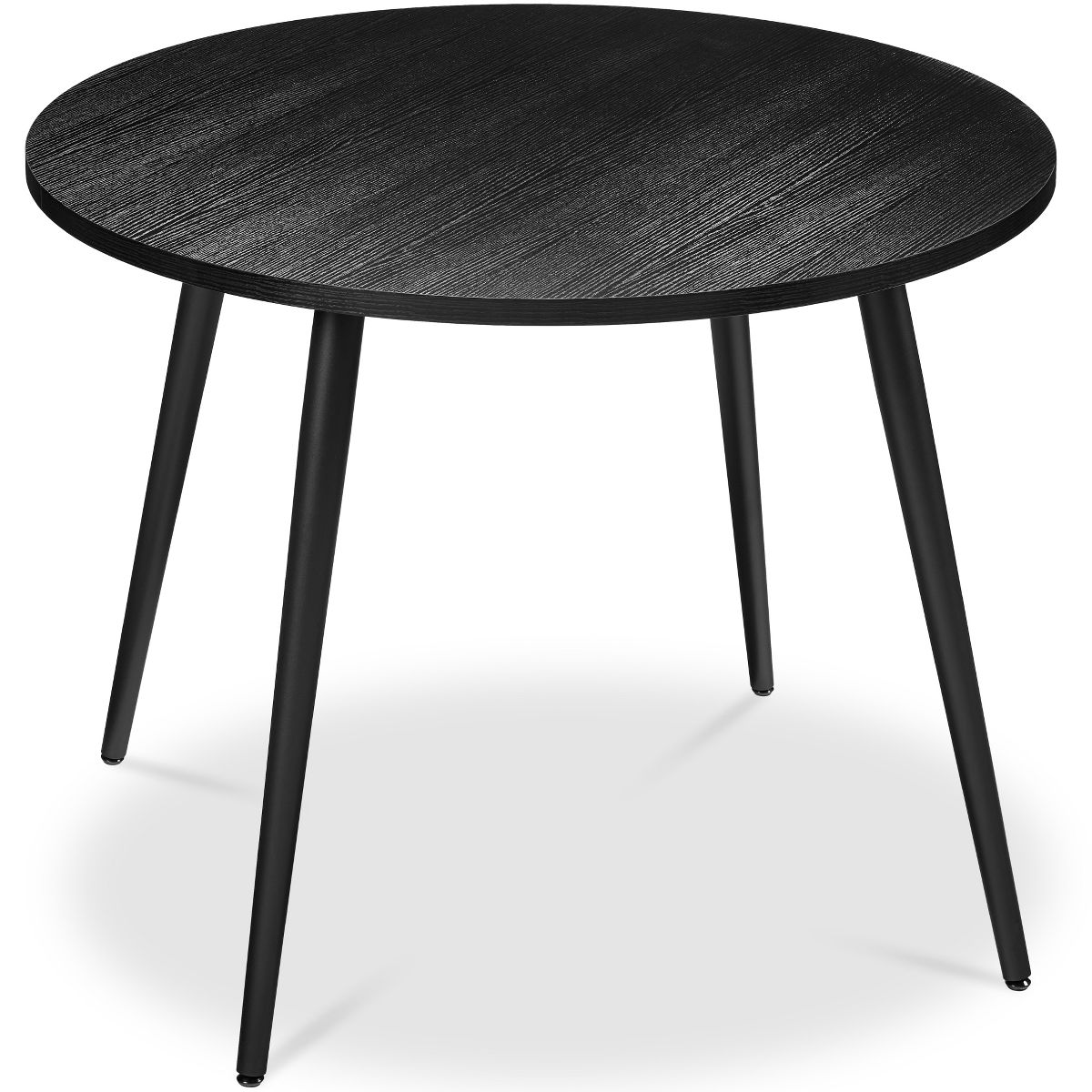 Best Choice Products Round Mid-Century Modern 35.5in Dining Table, Dinette for Home or Kitchen w/Wood Finish Steel Legs - Natural