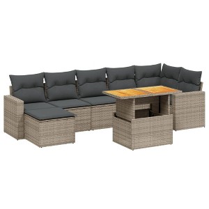 vidaXL Garden Sofa Set Grey, Dark Grey - 1 of 4