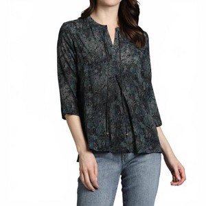 Women's Lace Print V-neck W/ Tassel Blouse - APNY - 1 of 4