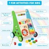 Safstar Baby Push Walker, Wooden Infant Walker Activity Center with Shape Sorter, Push Toys for Babies Learning to Walk, Gift for Boys and Girls - 3 of 4