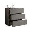 FAMYYT 30 in. Single Sink Freestanding Gray Bath Vanity with White Engineered Stone Top (Assembled), 3 Predrilled Faucet Holes - 3 of 4
