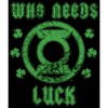 Juniors Womens Green Lantern St. Patrick's Day Who Needs Luck Distressed T-Shirt - 2 of 4