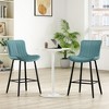 PAGED Set of 2 Faux Leather Bar Stools,Counter Stools with Chrome Metal Base,Armless Bar Chairs for Home Pub & Kitchen Island - 2 of 4