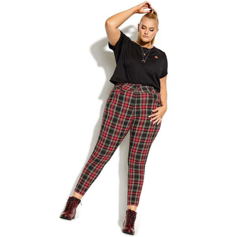 Women's Plus Size Harley Plaid Skinny Jean - red | CCX, 1 of 4