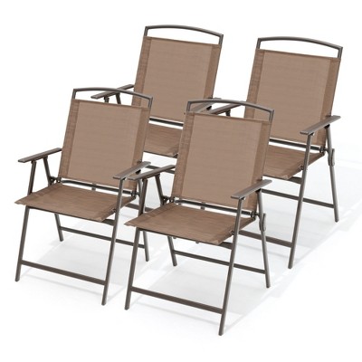 Pellebant Set of 4 Patio Folding Chairs 4-Pack Dining Chairs