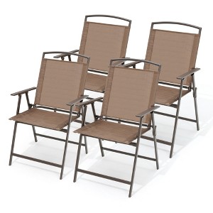 Pellebant Set of 4 Patio Folding Chairs 4-Pack Dining Chairs - 1 of 4