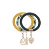 MKF Collection Jasmine 3 Piece Bangle Wristlet and Keychain Set by Mia K- Dark Green Yellow - 2 of 4