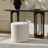 KINWELL Round Upholstered Pouf Ottoman Footrest - 3 of 4