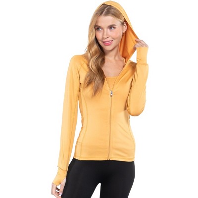 Slickblue Women’s Workout Long Sleeve Hoodie Track Jacket, Athletic Fit, Comfortable Stretch, Color & Size Option