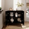 Modern Small Storage Cabinet with Doors, Compact Accent Cabinet with Eye Pattern for Living Room or Apartment-The Pop Home - 3 of 4