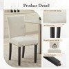 Modern Dining Chairs Set of 2, High Back Linen Fabric Upholstered Dining Room Chairs with Rubber Wood Legs for Kitchen, Living Room - 3 of 4
