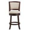 24" Falia Dark Cherry Finish Linen Swivel Counter Height Barstool Beige - Inspire Q: Rubberwood Frame, 250lb Capacity - 4 of 4