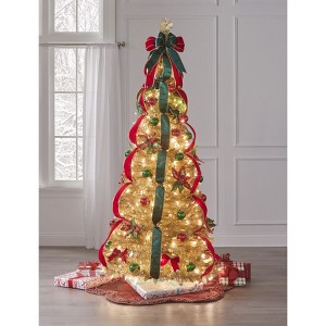 BrylaneHome 6 Ft Fully Decorated Pre-Lit Pop-Up Christmas Tree - 1 of 4