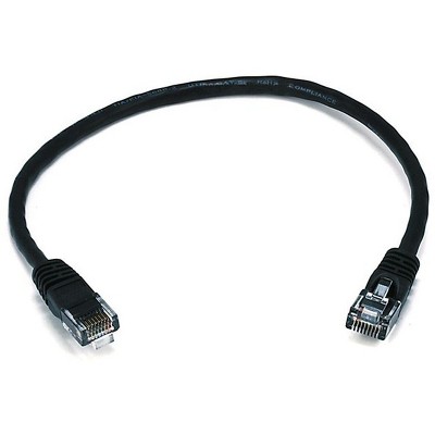 Monoprice Cat6 Ethernet Patch Cable - 1 Feet - Black | Network Internet Cord - RJ45, Stranded, 550Mhz, UTP, Pure Bare Copper Wire, 24AWG