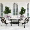 Martha Stewart 4pc Steel Patio Conversation Set with Loveseat, 2 Chairs, Coffee Table in Black - 2 of 4