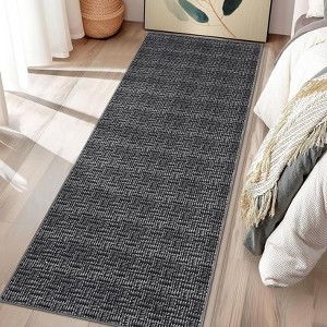 Machine Washable Hallway Runner Rug 2x6 Braided Print Entryway Rug Non-Slip Stain Resistant Area Rug for Laundry Bedside Modern Solid Kitchen Mat - 1 of 4