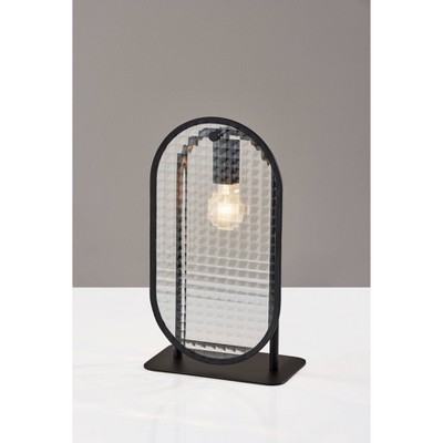 Edison Black Glass Desk Table Lamp with Metal Stand