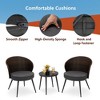 Tangkula 3PCS Rattan Patio Furniture Set Outdoor Conversation Furniture Set w/ Seat Cushions - 4 of 4