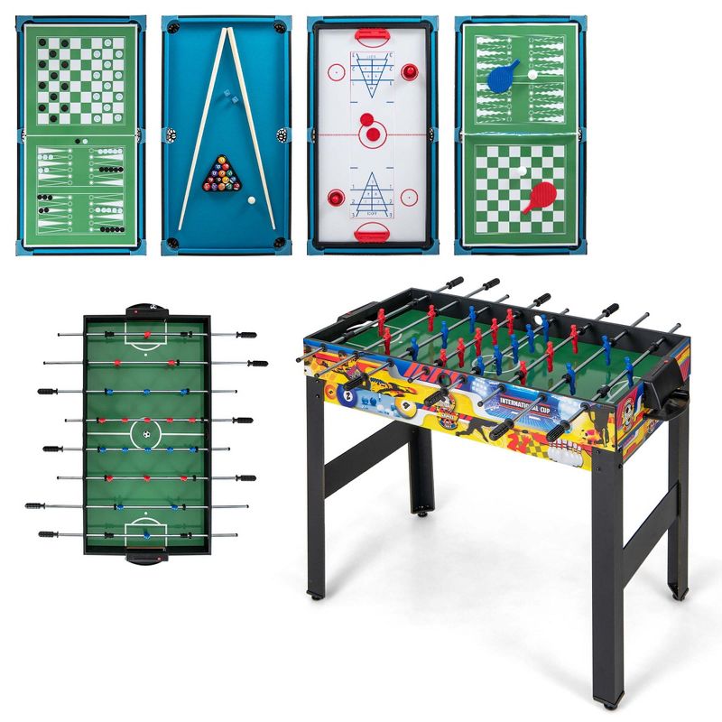 Costway 12-in-1 Combo Game Table Set with Foosball Air Hockey Pool Ping Pong Chess Bowling, 1 of 11