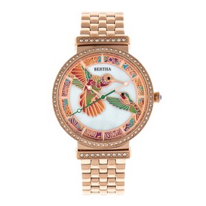 Bertha Emily Mother-Of-Pearl Bracelet Watch - Rose Gold - 1 of 3