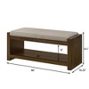 40"/47"W Upholstered Accent Bench with Removable Cushion and Lower Shoe Rack, Modern Bed End Storage Bench for Living Room - ModernLuxe - 3 of 4