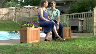 Meranti Wood 16-Inch Square Planter Box with Teak Oil Finish