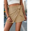 Womens Summer Shorts Tie Waist Casual Elegant High Wasit Skirt Shorts - 4 of 4