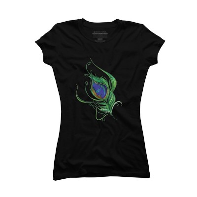 Junior's Design By Humans Artistic Peacock Feather Lord Krishna By equanimousone T-Shirt
