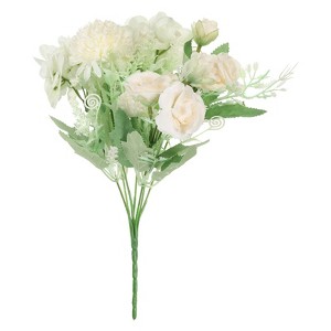 Unique Bargains Home Wedding Decoration Branch Silk Artificial Rose Hydrangea with Stem 1 Pc - 1 of 4