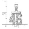 Black Bow Jewelry 14k White Gold, Varsity Collection, Small D/C Pendant, Number 46 - 2 of 3