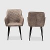 Set of 2 Belen Imitation Leather Upholstered Metal Dining Chairs - Baxton Studio: Quilted Back, Splayed Legs - 2 of 4