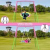 Ridstar Outdoor All-Steel Metal Swing Set Heavy-Duty A-Frame for Playgrounds & Outdoor Settings-Pink - 4 of 4