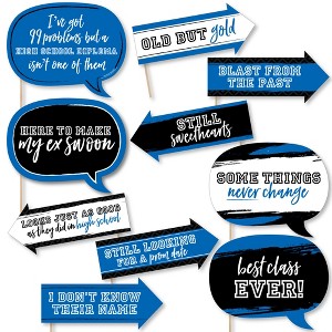Big Dot of Happiness Funny Reunited Blue - Royal Blue School Class Reunion Party Photo Booth Props Kit - 10 Piece - 1 of 4