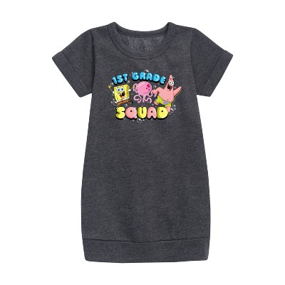- SpongeBob SquarePants - 1st Grade Squad Graphic Short Sleeve Fleece Dress