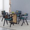 NicBex Set of 2 Solid Wood Dining Chairs with Rattan Back & Armrest, Living Room Chairs, Mid-Century Kitchen Side Chairs for Table - 4 of 4