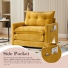 GDFStudio Edie 36.22" Metal Base Chenille Upholstered  Swivel Chair with Side Pockets - 4 of 4