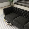 VASIP  Luxurious Black Velvet Sofa with Gold Legs - Modern Chesterfield Design, Tufted Upholstery, 3-Seat Couch for Living Room and Office - 2 of 4