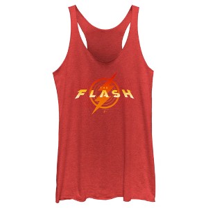 Women's The Flash Animated Yellow Logo Racerback Tank Top - 1 of 4