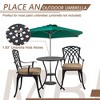 Outdoor Patio Furniture Sets Of 3, Cast Aluminum 2 Chairs And 1 Round Coffee Table With Umbrella Hole, Bistro Table Set - 3 of 4