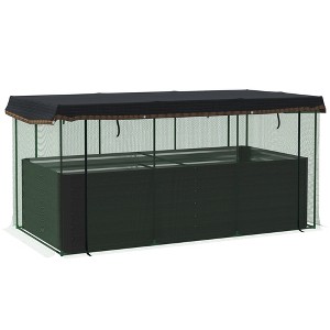 Galvanized Steel Planter Box with Crop Cage and Shade Cloth, Raised Garden Bed for Flowers, Veggies and Herbs - 1 of 4